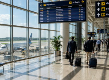 GMR Airports’ Q1 FY27 earnings growth outpaced passenger traffic, highlighting stronger airport monetisation as the company expands its network and evaluates new funding for growth and refinancing. Representative image.