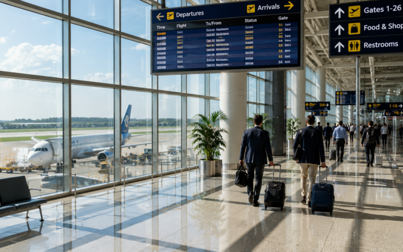 GMR Airports’ Q1 FY27 earnings growth outpaced passenger traffic, highlighting stronger airport monetisation as the company expands its network and evaluates new funding for growth and refinancing. Representative image.