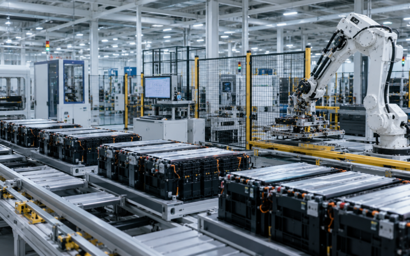 GP Eco Solutions-backed iNVERGY has commissioned a 3 GWh battery energy storage manufacturing facility at Dasna, investing more than ₹200 crore in a 217,000-square-foot automated plant to scale domestic BESS production. Representative image.