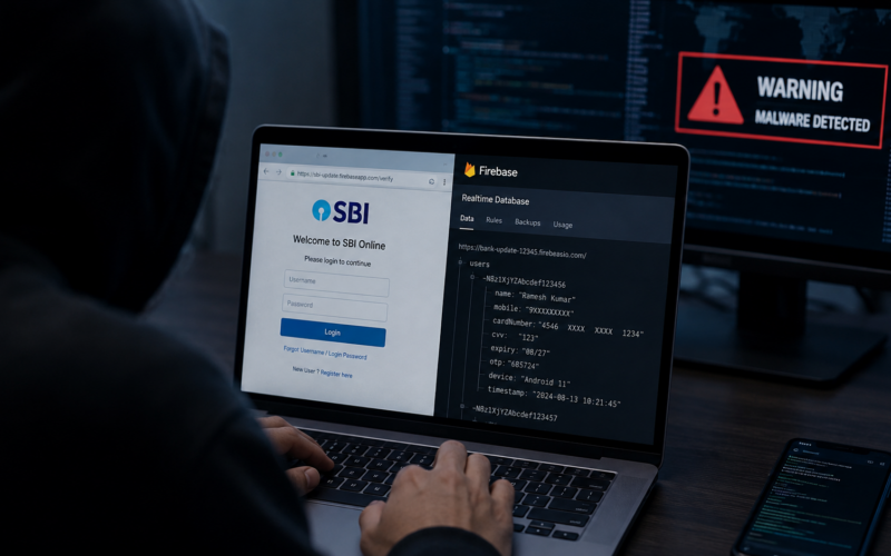 India’s cybercrime crackdown targets alleged misuse of Google Firebase as phishing pages impersonating major banks and malware-linked databases come under scrutiny for harvesting financial data and one-time passwords. Representative image.