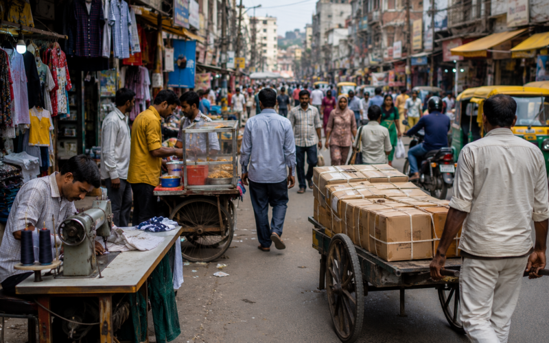 India’s unincorporated non-agricultural economy expanded sharply in April-June 2026, with establishments rising to 8.67 crore and employment reaching 13.70 crore as urban activity led the growth. Representative image.