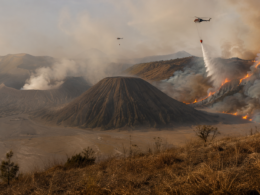 Indonesia has closed Mount Bromo after a fast-spreading wildfire burned around 176 hectares across Bromo Tengger Semeru National Park, forcing an aerial firefighting response with helicopters and drones. Representative image.