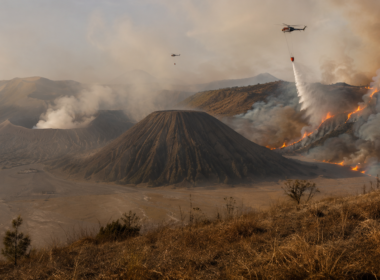 Indonesia has closed Mount Bromo after a fast-spreading wildfire burned around 176 hectares across Bromo Tengger Semeru National Park, forcing an aerial firefighting response with helicopters and drones. Representative image.