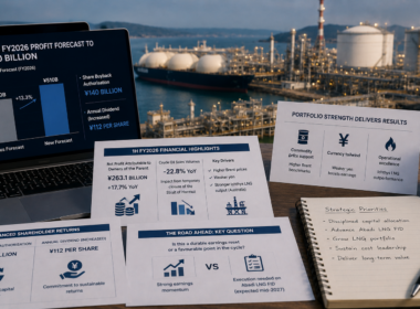Inpex Corporation raised its 2026 net profit forecast to a record ¥510 billion while announcing a ¥140 billion share buyback and higher dividend, as strong Ichthys LNG output, firmer Brent assumptions and a weaker yen outweighed lower crude sales volumes. Representative image.