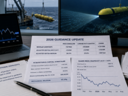 Kraken Robotics’ C$615 million Covelya acquisition lifts its 2026 revenue outlook to a C$305 million midpoint, but lower implied margins, shareholder dilution and a 28% share-price discount to the financing price keep investor focus on integration and earnings conversion. Representative image.