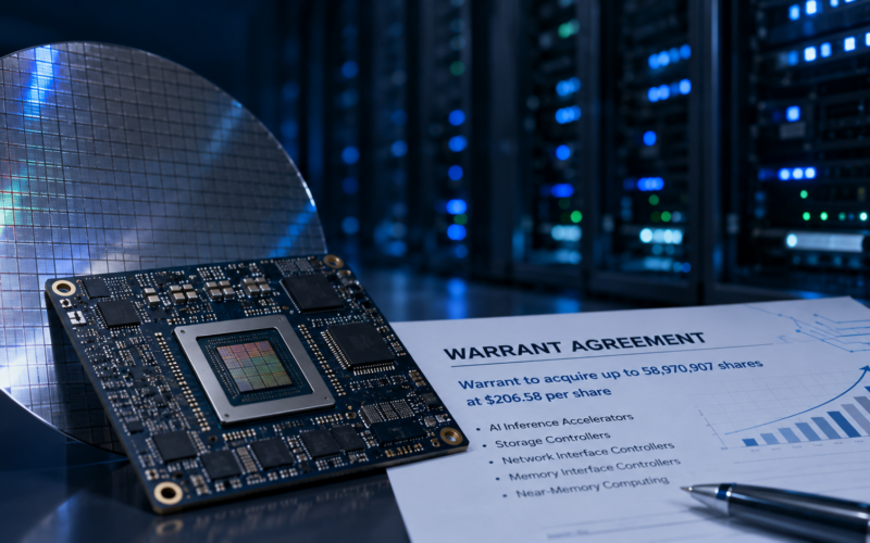 Marvell Technology’s expanded Google custom-chip relationship includes warrants covering up to 58.97 million shares, with most vesting tied to qualifying AI semiconductor revenue rather than an immediate $12.18 billion investment. Representative image.