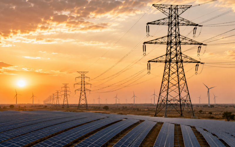 Power Grid Corporation of India has emerged as the successful bidder for a Gujarat transmission system designed to integrate 6.5 GW of renewable energy capacity, with a discovered annual tariff of ₹822.91 crore. Representative image.