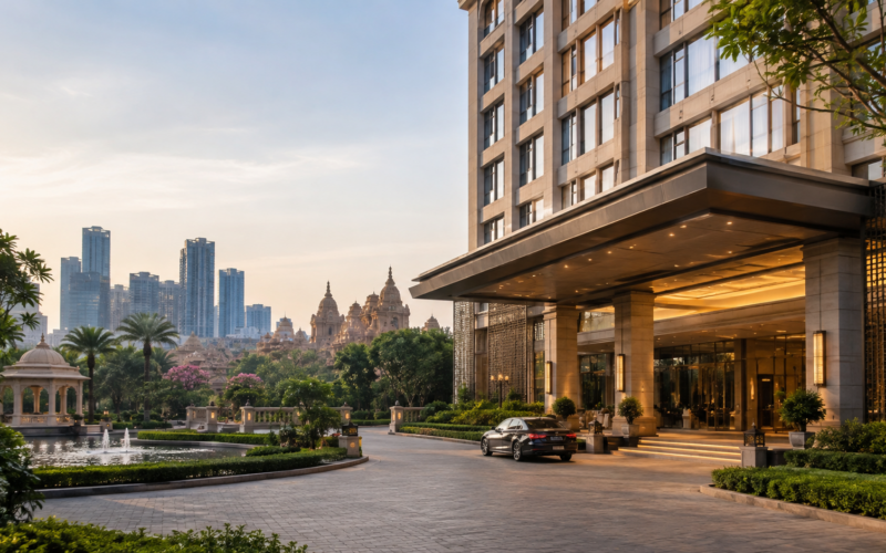 A contemporary hotel property illustrates Radisson Hotel Group’s plan to sign 10 new hotels across seven Indian states, targeting business, pilgrimage and leisure travel markets. Representative image.