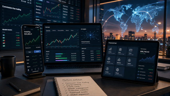 Robinhood Markets is expanding beyond commission-free stock trading into cryptocurrency, digital banking, credit cards, prediction markets, wealth management, tokenized assets and artificial intelligence as it pursues its financial super-app ambitions. Representative image.
