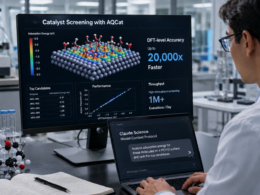 SandboxAQ’s AQCat rollout through Anthropic’s Claude Science brings high-throughput catalyst screening into a natural-language workflow, potentially cutting the computational burden of adsorption-energy analysis and accelerating industrial materials research. Representative image.