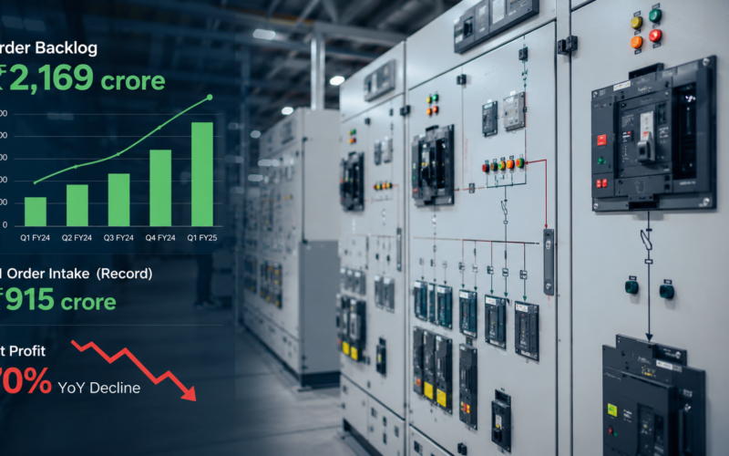 Schneider Electric Infrastructure’s order backlog reached ₹2,169 crore after a record ₹915 crore Q1 intake, even as net profit fell about 70% amid commodity-cost pressure and legacy-contract margin compression. Representative image.
