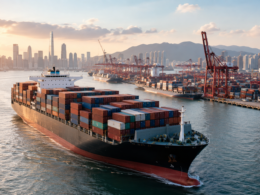 A container ship operates near a major Asian port as Seaspan Corporation expands its financing options with a RMB 1.5 billion Panda bond, becoming the first international ship owner and operator to access China’s domestic Panda bond market. Representative image.