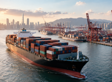 A container ship operates near a major Asian port as Seaspan Corporation expands its financing options with a RMB 1.5 billion Panda bond, becoming the first international ship owner and operator to access China’s domestic Panda bond market. Representative image.