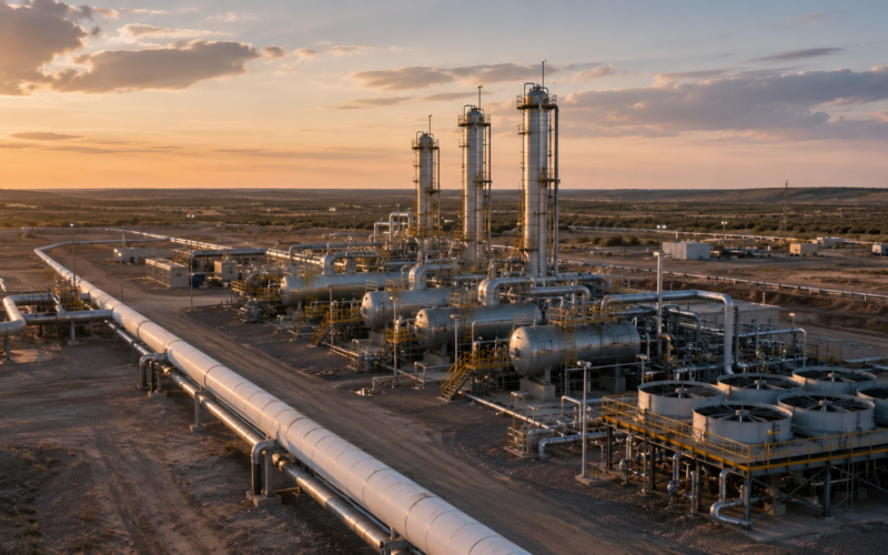 Targa Resources is expanding Permian Basin infrastructure after securing 20-year agreements with Exxon Mobil Corporation, adding about 825 million cubic feet per day of new processing capacity while lifting its 2026 growth-capital plan to roughly $5 billion. Representative image.