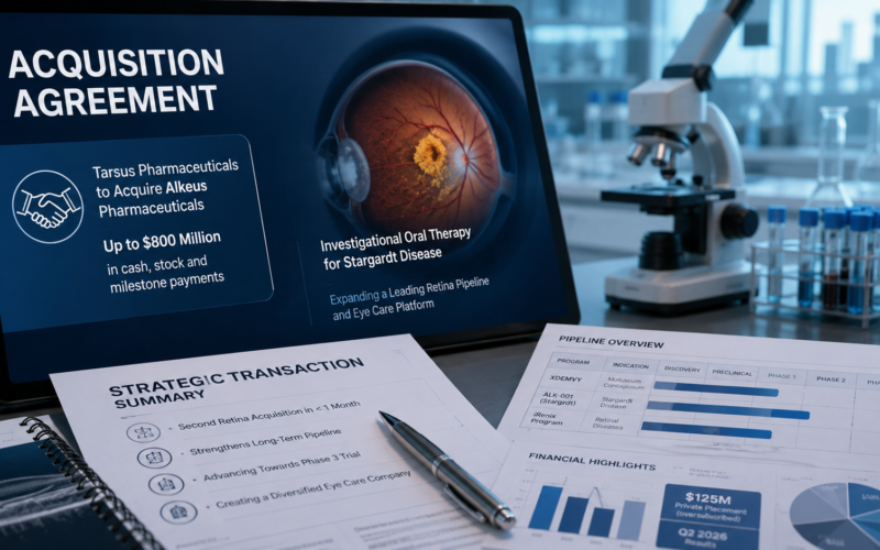 Tarsus Pharmaceuticals’ up to $800 million acquisition of Alkeus Pharmaceuticals adds a Stargardt disease candidate to its expanding retina pipeline, raising the stakes around integration, financing and future Phase 3 value creation. Representative image.