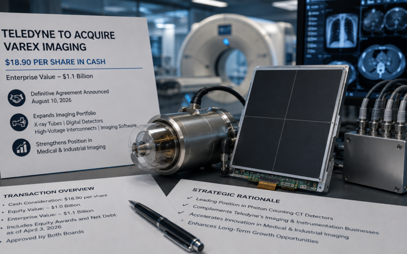 Teledyne Technologies’ $1.1 billion acquisition of Varex Imaging brings X-ray tubes, digital detectors and photon-counting CT technology into a broader medical and industrial imaging portfolio, putting the deal premium and post-acquisition debt profile in investor focus. Representative image.