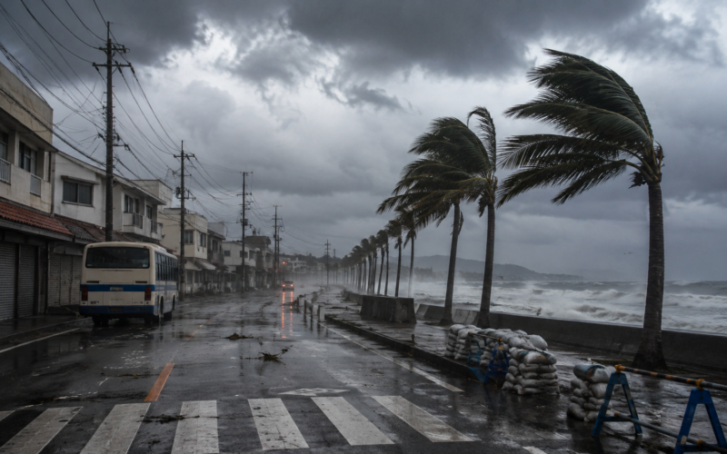 Typhoon Dolphin approaches southwestern Japan as mass evacuations, more than 500 flight cancellations and factory shutdowns intensify across Okinawa and Kyushu. Representative image.