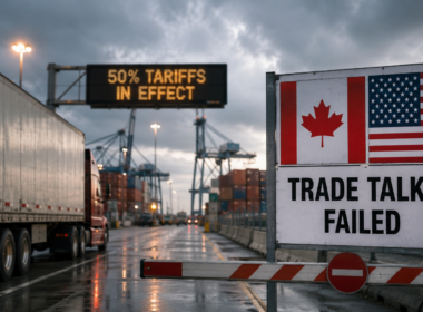 US-Canada trade tensions intensified after last-minute negotiations collapsed, triggering 50% US tariffs on roughly C$28 billion of Canadian goods and a pledge of equivalent retaliation from Prime Minister Mark Carney. Representative image.