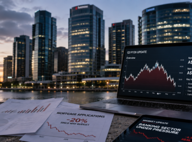 Westpac Banking Corporation’s fiscal 2026 third-quarter profit remained resilient, but a 20% drop in mortgage applications and intensifying margin pressure triggered a sharp ASX share-price reaction as investors reassessed the Australian bank’s earnings outlook. Representative image.