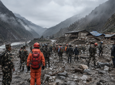 Rescue teams search through devastated Himalayan valleys along the Nepal-Tibet border after a massive ice-and-rock avalanche triggered deadly flooding and widespread destruction, leaving at least 160 people dead and hundreds missing. Representative image.