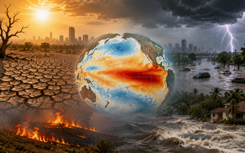 A strengthening El Niño could push global temperatures higher from August through October 2026 while raising drought, flooding and extreme-weather risks across vulnerable regions. Representative image.