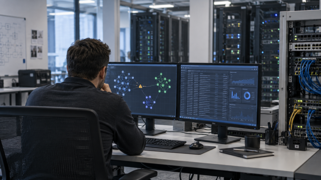 A generic cybersecurity testing workspace illustrates AI-agent sandboxing and oversight concerns surrounding Gemini. Representative image.