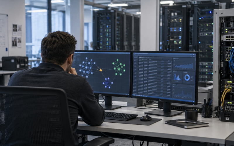 A generic cybersecurity testing workspace illustrates AI-agent sandboxing and oversight concerns surrounding Gemini. Representative image.