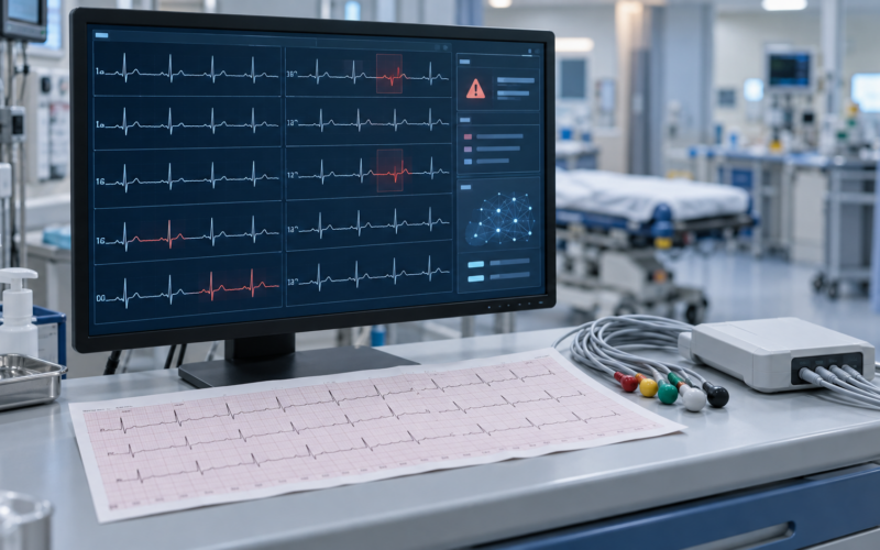 Powerful Medical’s STEMI AI ECG Model receives FDA De Novo authorization for software designed to flag potential heart attack patterns on standard 12-lead ECGs. Representative image.