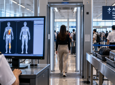 Advanced passenger security screening technology at an international airport reflects the type of systems underpinning Thruvision Group plc's multi-million-pound deployment contract across major South-East Asian airports, a deal that later attracted renewed investor interest. Representative image.
