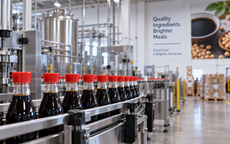 Kikkoman Corporation’s new $560 million Jefferson facility expands U.S. production capacity for soy sauce, teriyaki sauce and other seasonings as North American demand grows. Representative image.