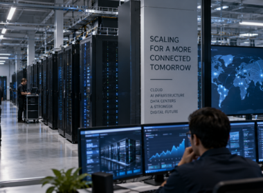 A large-scale cloud data centre supports artificial intelligence workloads as Oracle Corporation accelerates its infrastructure expansion, with investors weighing surging cloud revenue, massive contracted demand and the cash-flow cost of building new data centre capacity. Representative image.