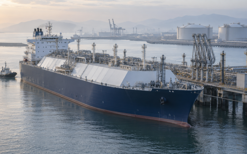 Apollo Global Management is reportedly exploring strategic options for Energos Infrastructure, whose 13-vessel fleet provides floating LNG storage and regasification capacity across global markets. Representative image.