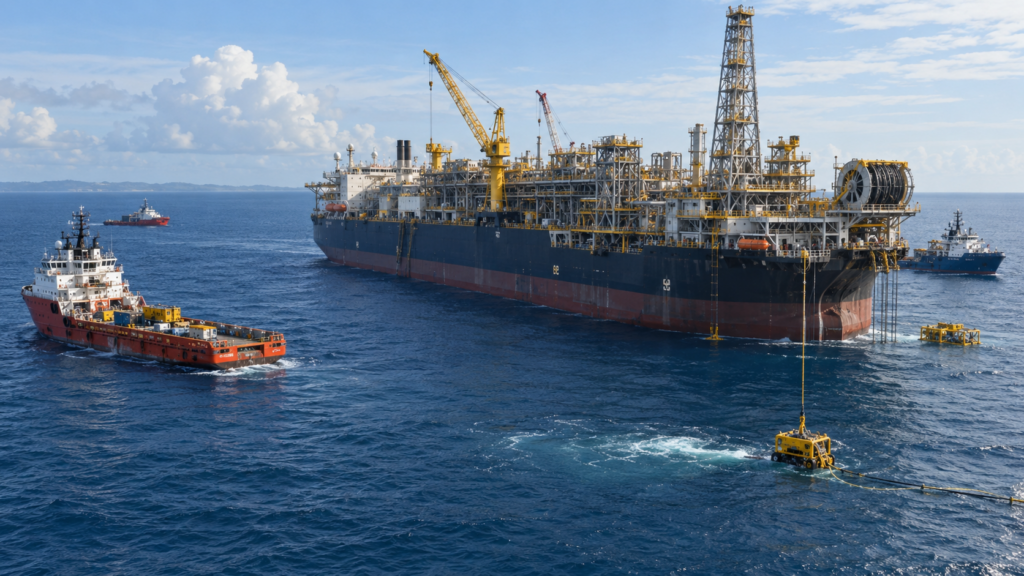 TotalEnergies’ $12 billion GranMorgu offshore oil and gas project in Suriname advances toward first production in mid-2028, with major construction and investment milestones already underway. Representative image.