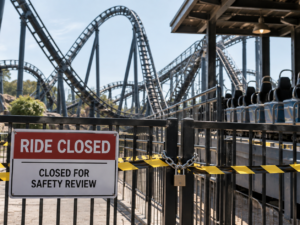 Roller coaster ride closure