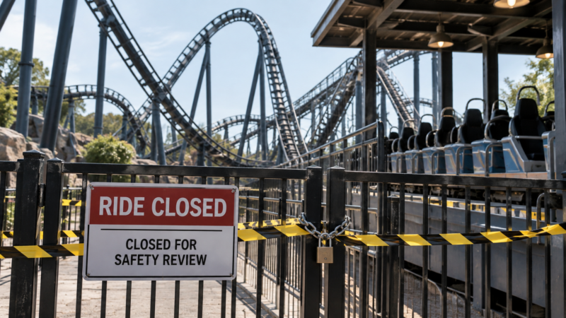 Roller coaster ride closure