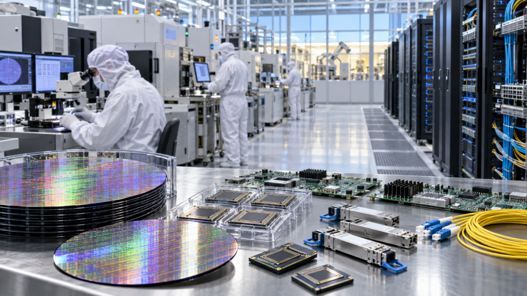 GlobalFoundries and Marvell are expanding US semiconductor capacity for high-speed optical connectivity as artificial-intelligence data centres become larger and more interconnected. Representative image.
