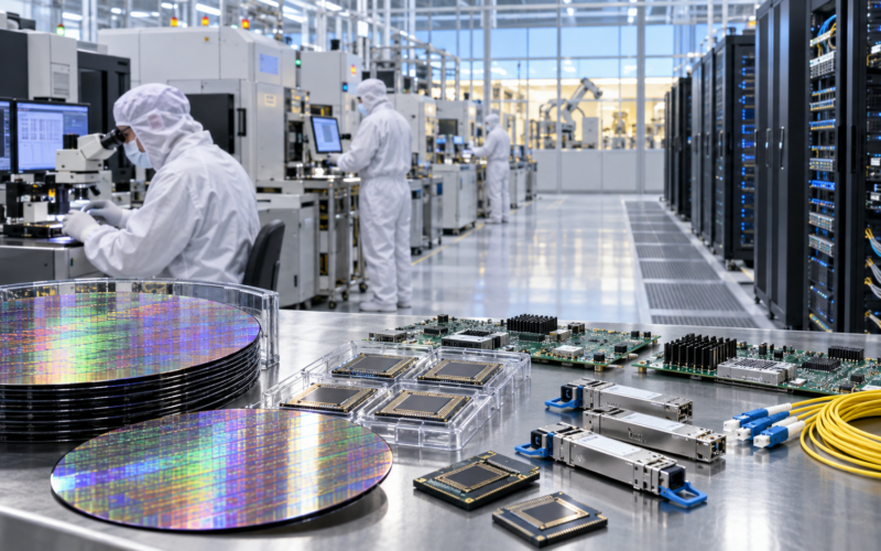GlobalFoundries and Marvell are expanding US semiconductor capacity for high-speed optical connectivity as artificial-intelligence data centres become larger and more interconnected. Representative image.