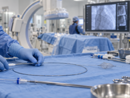 Generic catheter equipment in a cardiac laboratory illustrates embolic protection during TAVR, the focus of Emboline’s Emboliner system. Representative image.