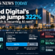 Applied Digital AI data centre infographic showing $341.9 million in quarterly revenue, 322% annual growth, $183.5 million in tenant fit-out revenue, $65.8 million in base rental revenue, and $6.4 billion in debt.