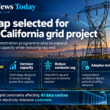 Infographic showing GridWrap’s selection for a $5.9 million California Energy Commission project, highlighting technology to increase existing power-line capacity, reduce conductor sag and extreme weather exposure, and support growing AI data centre electricity demand.
