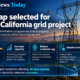 Infographic showing GridWrap’s selection for a $5.9 million California Energy Commission project, highlighting technology to increase existing power-line capacity, reduce conductor sag and extreme weather exposure, and support growing AI data centre electricity demand.
