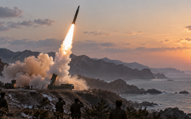 North Korea’s October 3 intermediate-range missile drill has renewed regional security concerns after Pyongyang claimed a 1,000-kilometre strike while South Korea tracked the ballistic missile at more than 700 kilometres. Representative image.
