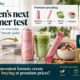 Editorial infographic showing collagen shifting from traditional supplements into sparkling drinks, beauty jelly, matcha mixes and oatmeal across the US, UK and Japan, with highlighted monthly price scenarios of $75 and £88.50 and the central question of whether convenient formats can drive repeat buying at premium prices.