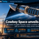 Infographic showing Cowboy Space’s Big Iron rocket, highlighting its 86-metre reusable-booster design, payload capacity of more than 15,000 kilograms to sun-synchronous orbit, and concept for turning the upper stage into a megawatt-class AI data centre.