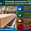 Infographic showing Greenply Industries Limited’s ₹125 crore plywood manufacturing expansion in Uttar Pradesh, highlighting nearly 98% capacity utilisation, improved quarterly profitability and a sharp post-results share-price decline.