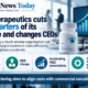 Infographic showing LENZ Therapeutics cutting 75% of its workforce and changing chief executives, while highlighting accelerating VIZZ prescriptions and the company’s push to market its new presbyopia drug through a leaner commercial model.