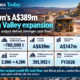 Liontown Kathleen Valley lithium expansion infographic showing a mining operation, A$389 million investment, 780,000-tonne annual production target, A$639 million FY2026 revenue and A$182 million operating cash flow.