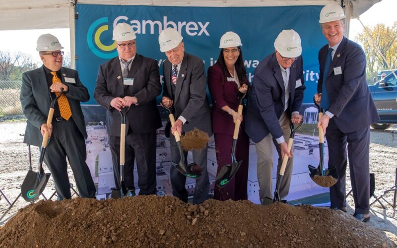 Cambrex has started construction on a $120 million expansion of its Charles City pharmaceutical manufacturing facility in Iowa, targeting additional active pharmaceutical ingredient and synthetic peptide production capacity by late 2028.