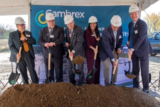 Cambrex has started construction on a $120 million expansion of its Charles City pharmaceutical manufacturing facility in Iowa, targeting additional active pharmaceutical ingredient and synthetic peptide production capacity by late 2028.